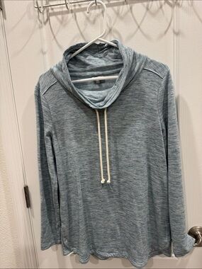 Talbots Heathered Blue Cowl Neck Hoodie